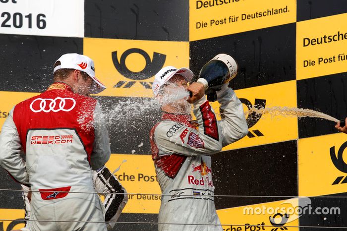 Podium: Adrien Tambay, Audi Sport Team Rosberg, Audi RS 5 DTM and Mattias Ekström, Audi Sport Team Abt Sportsline, Audi A5 DTM