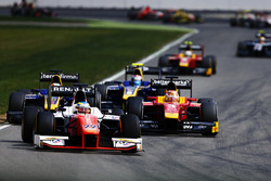 Oliver Rowland, MP Motorsport; Norman Nato, Racing Engineering; Nicholas Latifi, DAMS