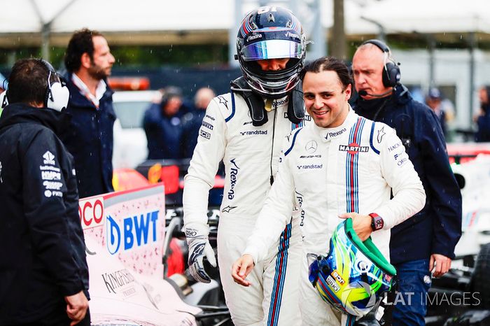  Lance Stroll, Williams, Felipe Massa, Williams, in Parc Ferme after Qualifying
