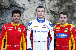 Polesitter Sergey Sirotkin, ART Grand Prix, second place Norman Nato, Racing Engineering, third place Jordan King, Racing Engineering