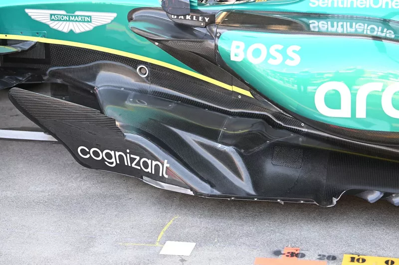 Détail du plancher de l'Aston Martin AMR24