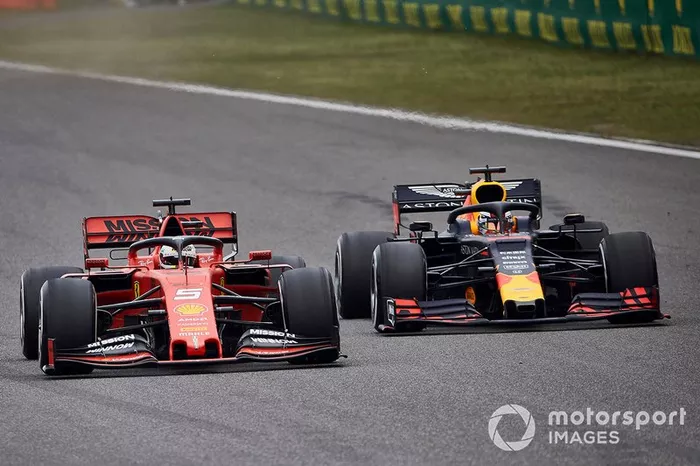 Sebastian Vettel, Ferrari SF90, Max Verstappen, Red Bull Racing RB15