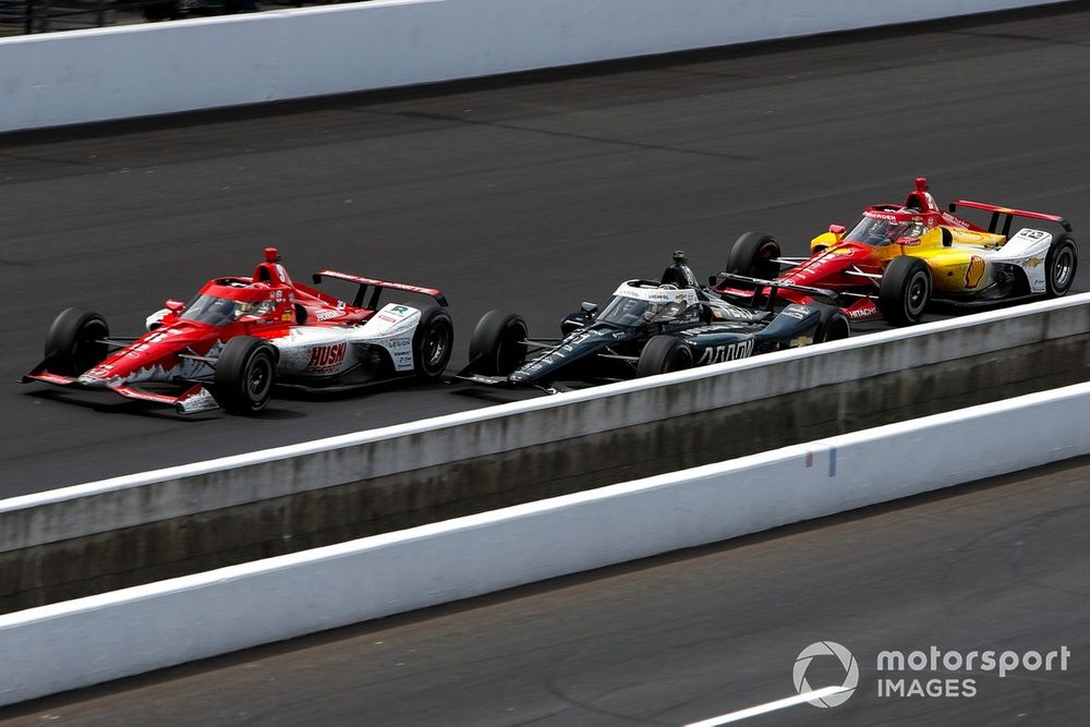 Marcus Ericsson, Chip Ganassi Racing Honda, Patricio O'Ward, Arrow McLaren Chevrolet, Josef Newgarden, Team Penske Chevrolet