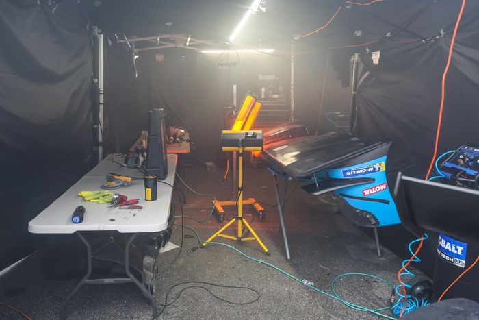 Incendio en la zona de garajes de Daytona