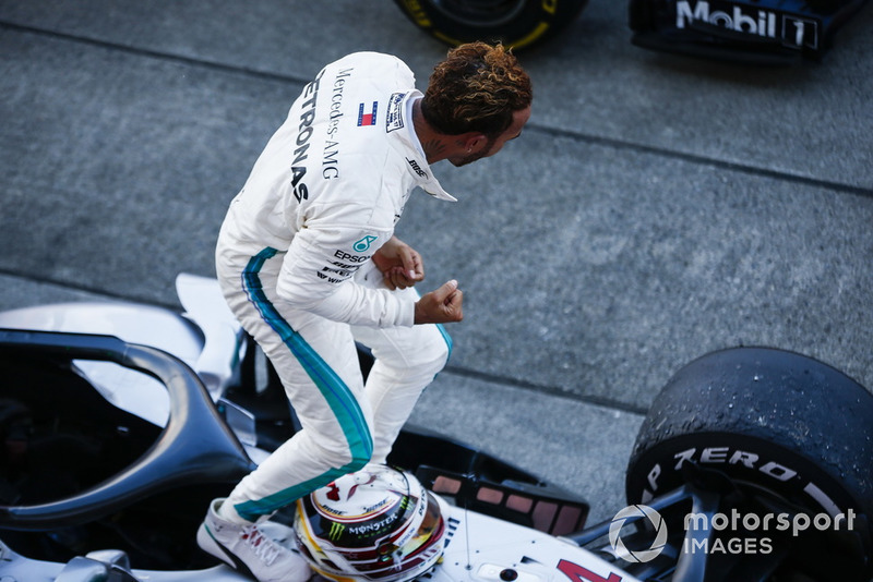 Lewis Hamilton, Mercedes AMG F1, celebrates winning