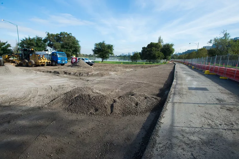 Les travaux au virage 13