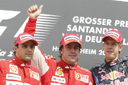 Podium: Felipe Massa, Ferrari F10, second place, Fernando Alonso, Ferrari F10, race winner, Sebastia