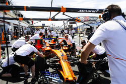 The McLaren team practise pit stops