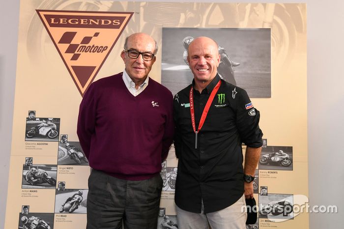 Carmelo Ezpeleta, CEO de Dorna Sports, Randy Mamola