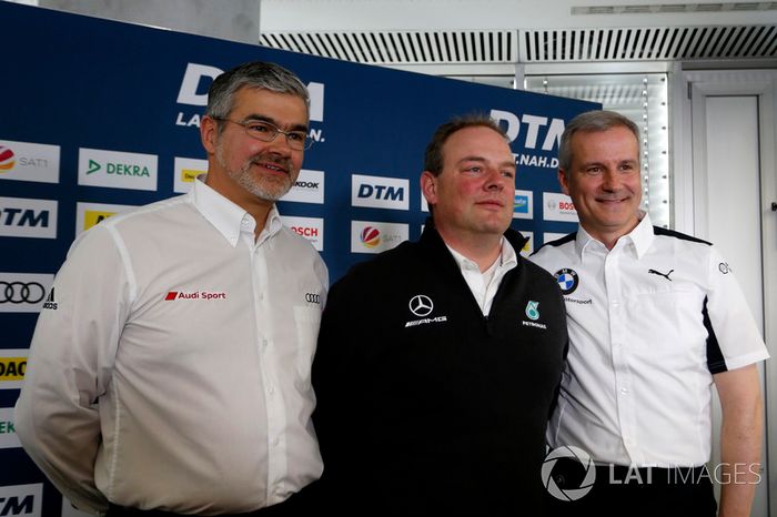 Conferencia de prensa con Dieter Gass, jefe de DTM Audi Sport, Ullrich Fritz, director de Mercedes-AMG HWA, Jens Marquardt, BMW Motorsport Director