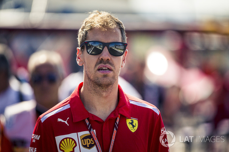 Sebastian Vettel, Ferrari walks the track