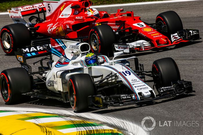 Felipe Massa, Williams FW40, Sebastian Vettel, Ferrari SF70H