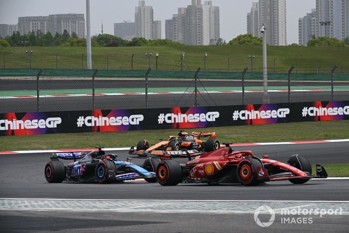 Charles Leclerc, Ferrari SF-24, Esteban Ocon, Alpine A524, Oscar Piastri, McLaren MCL38