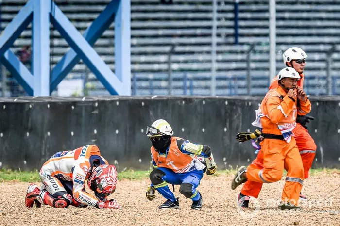 Marc Marquez, Repsol Honda Team, crashes