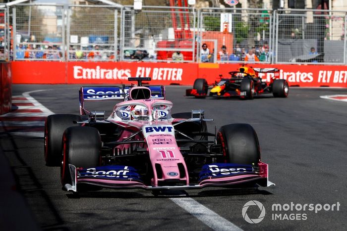 Sergio Pérez, Racing Point RP19,  Max Verstappen, Red Bull Racing RB15