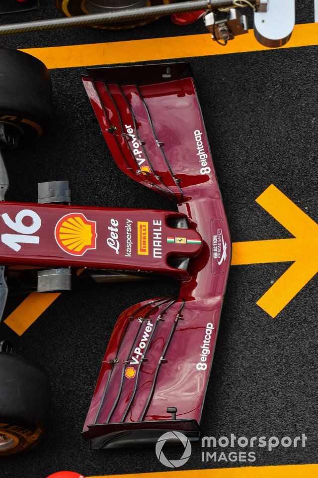El alerón delantero del Ferrari SF1000 de Charles Leclerc 