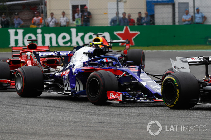 П'єр Гаслі, Toro Rosso STR13, Себастьян Феттель, Ferrari SF71H, Даніель Ріккардо, Red Bull Racing RB14