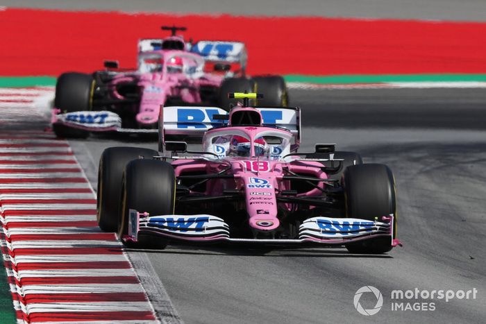 Lance Stroll, Racing Point RP20, Sergio Pérez, Racing Point RP20