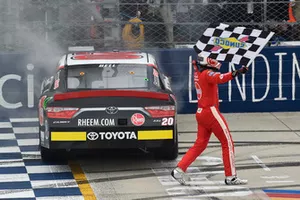 Christopher Bell, Joe Gibbs Racing, Toyota Camry Rheem celebrates his win