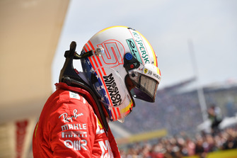 Sebastian Vettel, Ferrari, nel parco chiuso