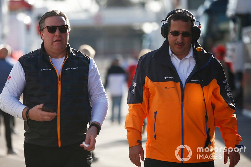 Zak Brown, McLaren Racing CEO and Sheikh Mohammed bin Essa Al Khalifa, CEO of the Bahrain Economic Development Board and McLaren Shareholder