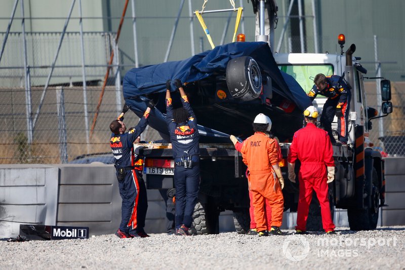 Mobil Pierre Gasly, Red Bull Racing RB15 usai kecelakaan