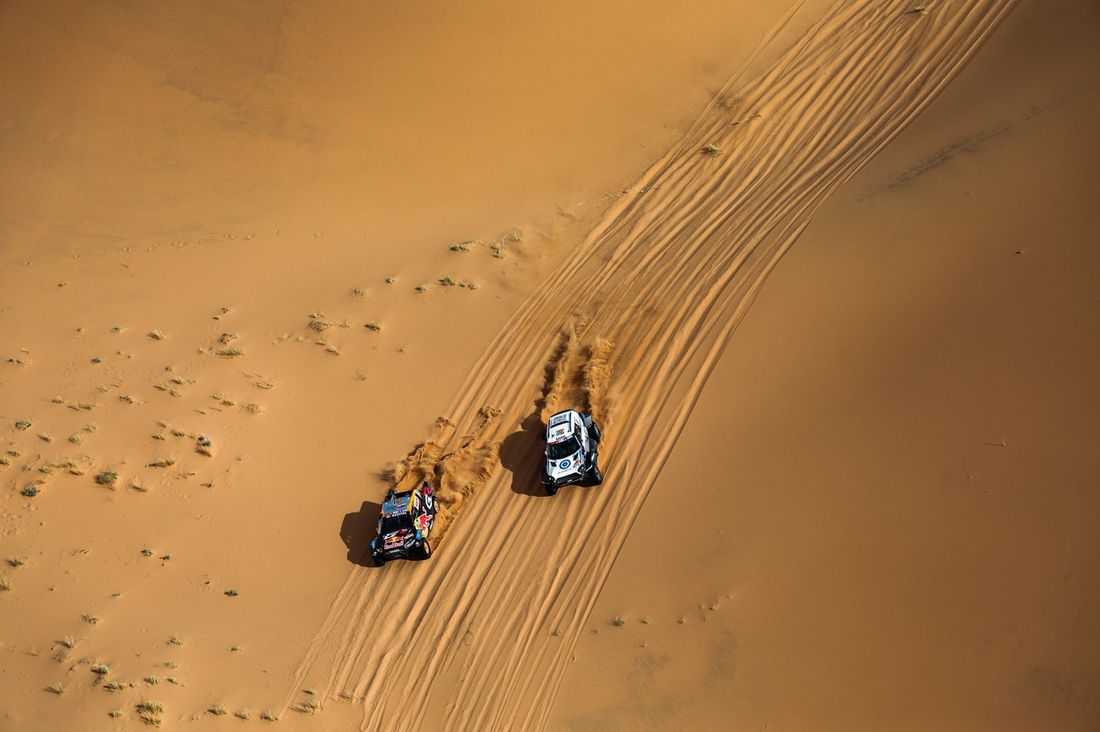 #203 Toyota Gazoo Racing Toyota: Lucas Moraes, Armand Monleon, #217 X-Raid Mini JCW Team Mini: Denis Krotov, Konstantin Zhiltsov