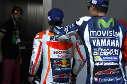 Racewinnaar Dani Pedrosa, Repsol Honda Team, derde plaats Jorge Lorenzo, Yamaha Factory Racing