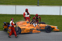Fernando Alonso, Andretti Autosport Honda retires after a blown engine
