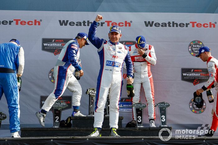 #11 PR1 Mathiasen Motorsports Oreca LMP2 07: Steven Thomas, Jonathan Bomarito, #81 DragonSpeed USA Oreca LMP2 07: Henrik Hedman, Juan Pablo Montoya, #20 High Class Racing Oreca LMP2 07: Dennis Andersen, Anders Fjordbach