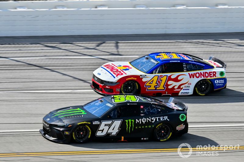 Ty Gibbs, Joe Gibbs Racing, Monster Energy Toyota Camry and Ryan Preece, Stewart-Haas Racing, Wonder Bread Ford Mustang
