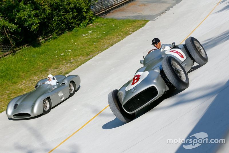Lewis Hamilton y Sir Stirling Moss en Monza
