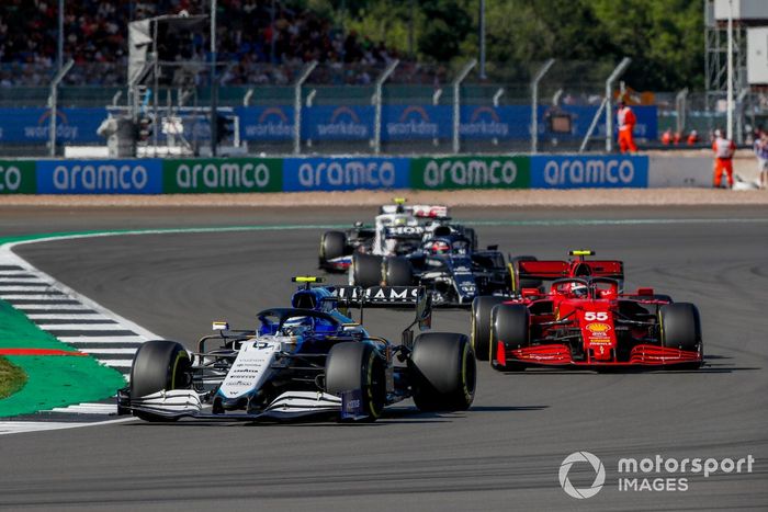 Nicholas Latifi, Williams FW43B, Carlos Sainz Jr., Ferrari SF21, Yuki Tsunoda, AlphaTauri AT02