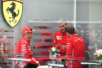 Maurizio Arrivabene, Ferrari Team Principal with Kimi Raikkonen, Ferrari and Sebastian Vettel, Ferrari