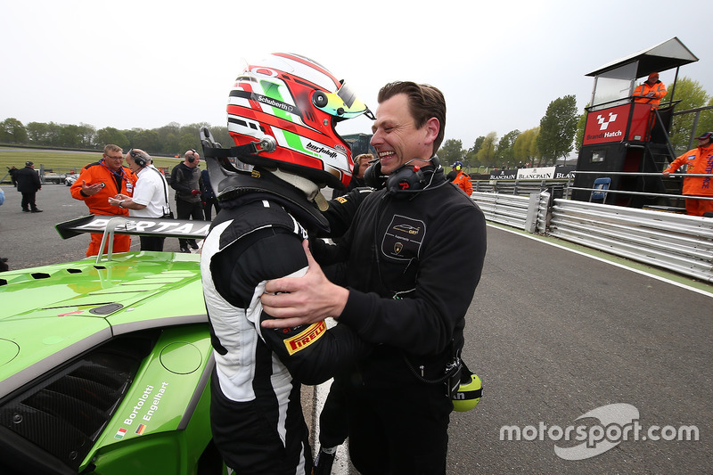 Polesitter Mirko Bortolotti, GRT Grasser Racing Team, mit Gottfried Grasser, Teambesitzer