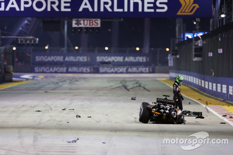 Nico Hulkenberg, Sahara Force India F1 VJM09 va a sbattere alla partenza