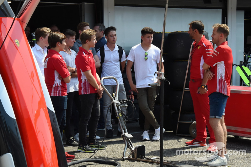 Sebastian Vettel, Ferrari with ADAC Formula 4 drivers