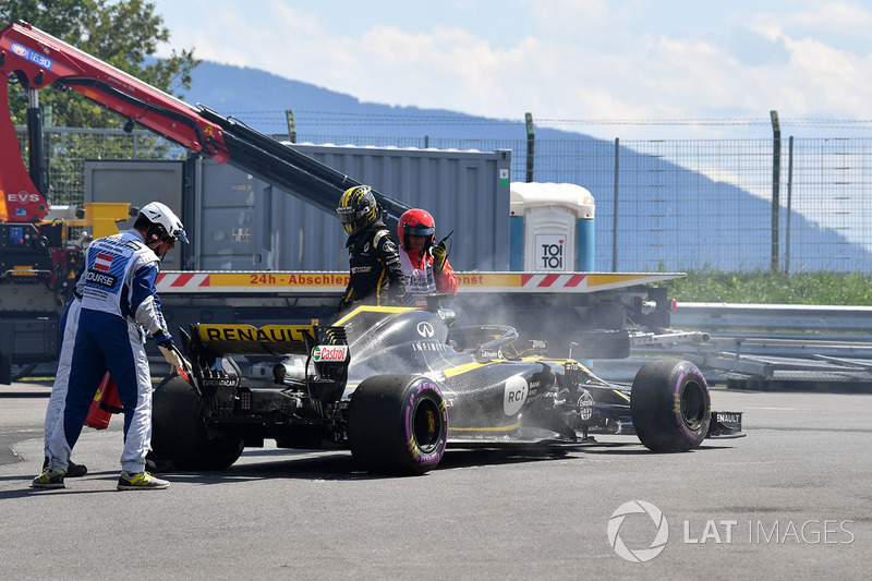 Nico Hulkenberg, Renault Sport F1 Team R.S. 18 après son abandon