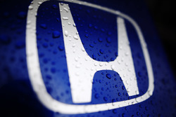 Rain water on a Honda badge belonging to a Toro Rosso STR13
