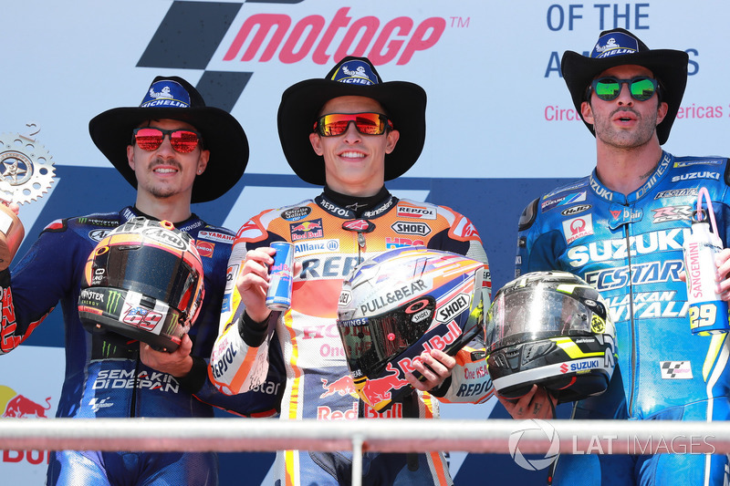 Podium: 1. Marc Marquez, Repsol Honda Team,2. Maverick Viñales, Yamaha Factory Racing, 3. Andrea Iannone, Team Suzuki MotoGP