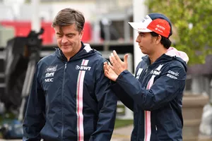 Andy Stevenson, Racing Point Force India F1 Team Manager e Sergio Perez, Racing Point Force India 