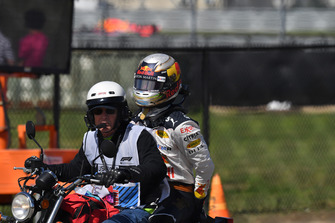 Race retiree Daniel Ricciardo, Red Bull Racing on a scooter