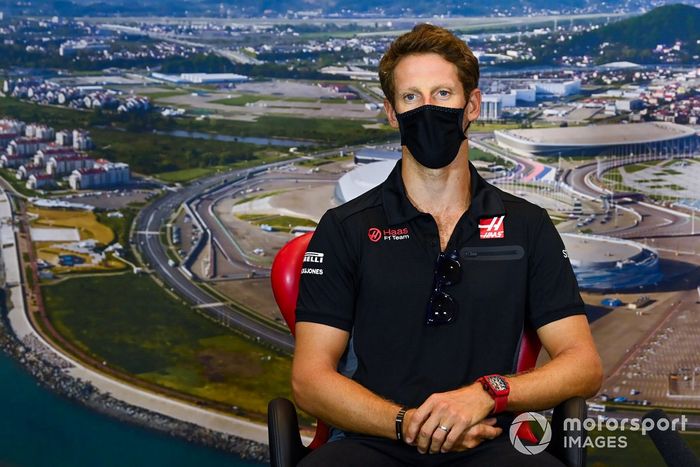 Romain Grosjean, Haas F1 en la conferencia de prensa
