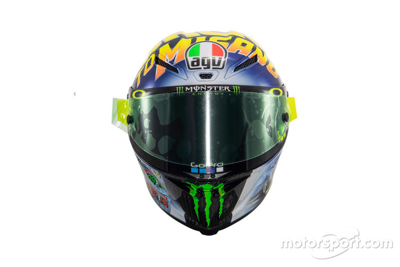 Helmdesign von Valentino Rossi, Yamaha Factory Racing, für den GP San Marino 2018 in Misano
