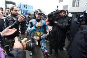 Thomas Luthi, Estrella Galicia 0,0 Marc VDS, quitte la réunion de la Commission de sécurité