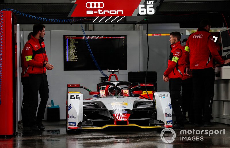 Daniel Abt, Audi Sport ABT Schaeffler, Audi e-tron FE05 prepares to leave the garage