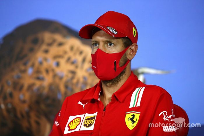 Sebastian Vettel, Ferrari en la conferencia de prensa