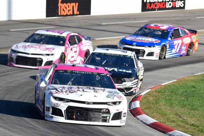 J.J. Yeley, Rick Ware Racing, Chevrolet Camaro GOTTA KILL IT TO HEAL IT, Aric Almirola, Stewart-Haas Racing, Ford Mustang Smithfield, B.J. McLeod, Petty Ware Racing, Ford Mustang JACOB COMPANIES, Chris Buescher, JTG Daugherty Racing, Chevrolet Camaro Clorox