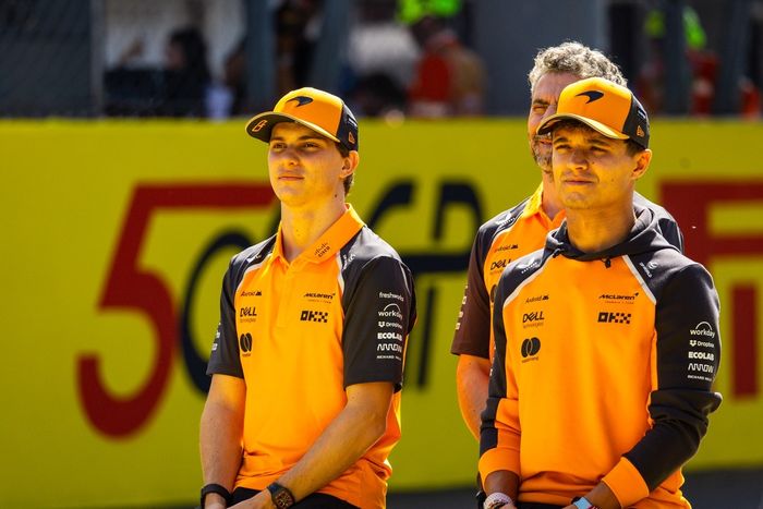 Lando Norris, McLaren, Oscar Piastri, McLaren, Andrea Stella, McLaren