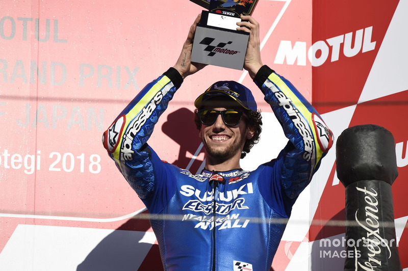 Podio: il terzo classificato Alex Rins, Team Suzuki MotoGP